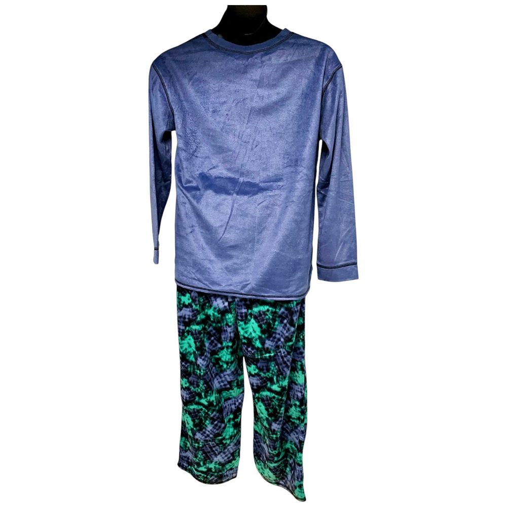 Comfort Code Women's Sueded Microfleece Pj Set Blue - Regular